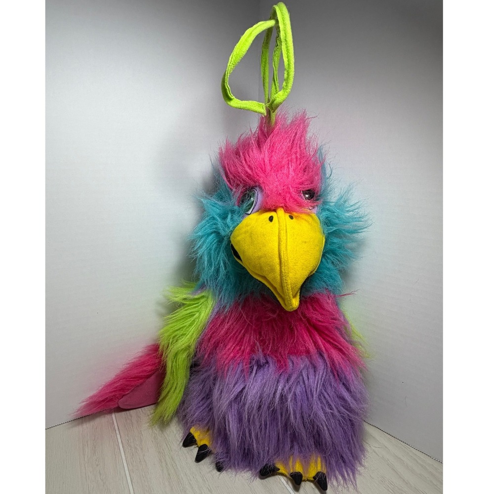 The Puppet Company Bird Hand Puppet Large Multicolor Long Hair Shaggy Plush